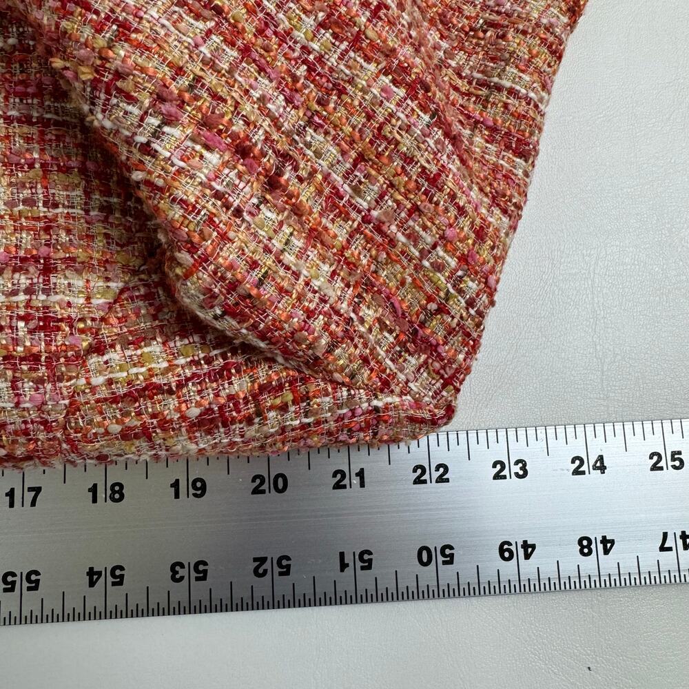 Chico’s Womens Orange Tweed Rhinestone Trim Sophisticated Blazer Jacket 2 | Med - Picture 10 of 13